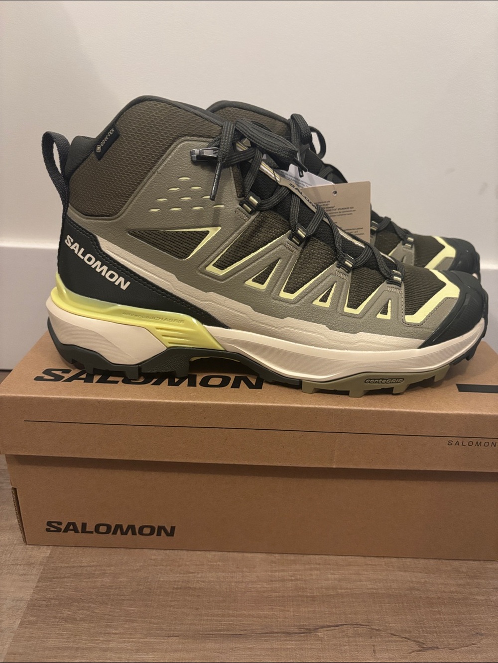 Salomon X Ultra 360 edge Mid Gore Tex night olive aloe endive size 8 new
